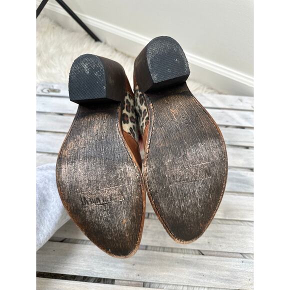 Independent Boot Company Celeste Leather Brown Cheetah Leopard Point Boots - Picture 8 of 9